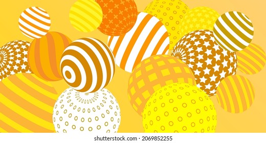 Retro 3d illustration abstract balls, great design for any purposes.  Modern cover concept. Vector modern banner. Abstract bright wallpaper. 3d geometric shape  illustration.