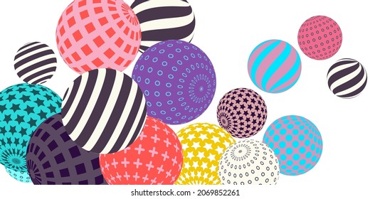 Retro 3d illustration abstract balls, great design for any purposes.  Modern cover concept. Vector illustration design. Background wall design.