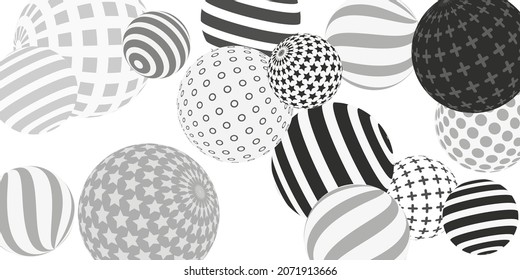Retro 3d illustration abstract balls, great design for any purposes.  Modern poster for cover design.  Vector modern banner. Abstract bright wallpaper. 3d geometric shape  illustration.