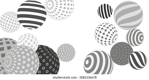 Retro 3d illustration abstract balls, great design for any purposes.  Modern cover concept. Vector illustration design. Background wall design.
