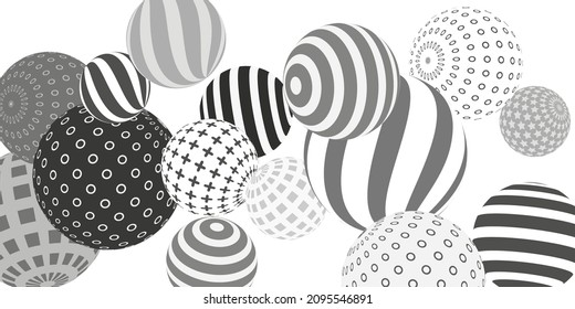 Retro 3d illustration abstract balls, great design for any purposes.  Modern cover concept. Vector illustration design. Abstract bright wallpaper. 3d geometric shape  illustration.