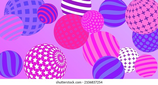 Retro 3d illustration abstract balls, great design for any purposes.  Modern poster for cover design.  Vector illustration design. Abstract bright wallpaper. 3d geometric shape  illustration.