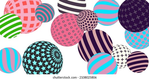 Retro 3d illustration abstract balls, great design for any purposes.  Modern cover concept. Modern art isolated vector graphic. Abstract bright wallpaper. 3d geometric shape  illustration.