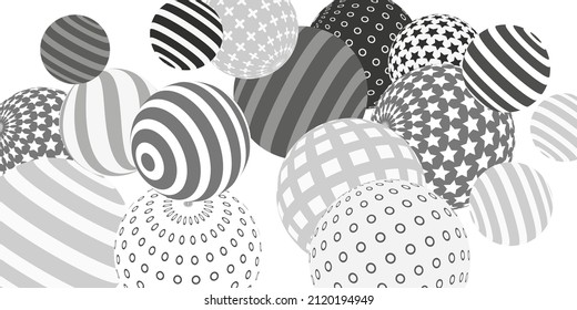 Retro 3d illustration abstract balls, great design for any purposes.  Modern poster for cover design.  Vector technology background.  Background wall design.