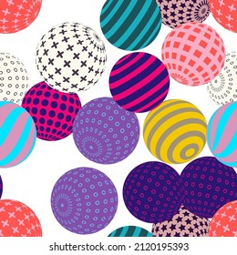 Retro 3d illustration of abstract balls, great design for any purpose. Modern poster for cover design. Vector seamless technology background. Background wall design.