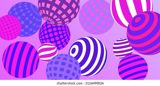 Retro 3d illustration abstract balls, great design for any purposes.  Modern cover concept. Vector illustration design. Abstract bright wallpaper. 3d geometric shape  illustration.