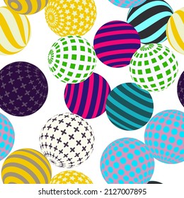 Retro 3d illustration of abstract balls, great design for any purpose. Modern poster for cover design. Vector seamless technology background. Background wall design.