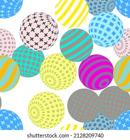 Retro 3d illustration of abstract balls, great design for any purpose. Modern poster for cover design. Vector seamless technology background. Background wall design.