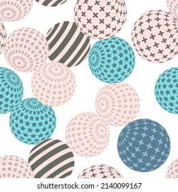 Retro 3d illustration of abstract balls, great design for any purpose. Modern poster for cover design. Vector seamless technology background. Background wall design.