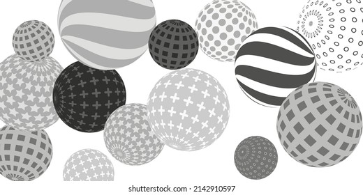 Retro 3d illustration abstract balls, great design for any purposes.  Modern poster for cover design.  Modern art isolated vector graphic. Abstract bright wallpaper. 3d geometric shape  illustration.