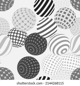 Retro 3d illustration of abstract balls, great design for any purpose. Modern poster for cover design. Vector seamless technology background. Background wall design.