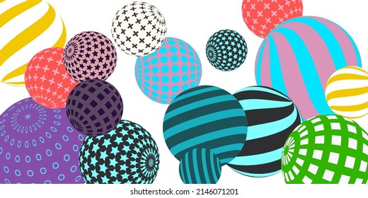 Retro 3d illustration abstract balls, great design for any purposes.