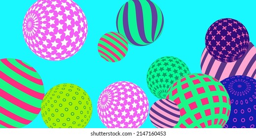 Retro 3d illustration abstract balls, great design for any purposes.  Modern cover concept. Modern art isolated vector graphic. Abstract bright wallpaper. 3d geometric shape  illustration.