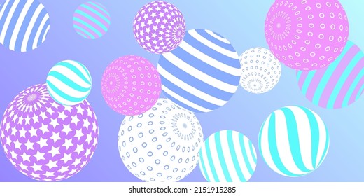 Retro 3d illustration abstract balls, great design for any purposes.  Modern cover concept. Modern art isolated vector graphic. Background wall design.