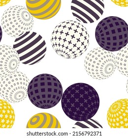 Retro 3d illustration of abstract balls, great design for any purpose. Modern poster for cover design. Vector seamless technology background. Background wall design.