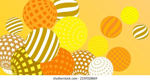 Retro 3d illustration abstract balls, great design for any purposes.  Modern poster for cover design.  Vector modern banner. Background wall design.