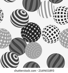 Retro 3d illustration of abstract balls, great design for any purpose. Modern poster for cover design. Vector seamless technology background. Background wall design.