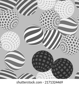 Retro 3d illustration of abstract balls, great design for any purpose. Modern poster for cover design. Vector seamless technology background. Background wall design.