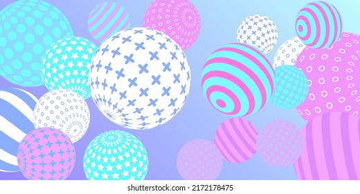 Balas abstractas de ilustración retro 3d, gran diseño para cualquier propósito.  Afiche moderno para diseño de portada.  Pancarta moderna vectorial. Diseño de pared de fondo.