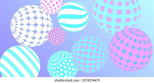Retro 3d illustration abstract balls, great design for any purposes.  Modern poster for cover design.  Modern art isolated vector graphic. Abstract bright wallpaper. 3d geometric shape  illustration.