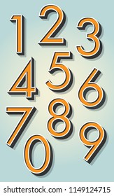Retro 3D Numbers on the Gradient Background