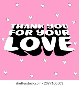 REtro 3D-Text. Valentinstag Karten. Romantisches Banner. Vektorgrafik