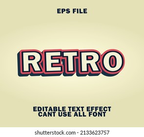 Retro 3d text effect editable