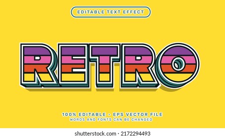retro 3d text effect and editable text effect vintage style