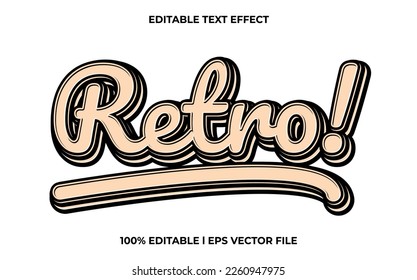 efecto de texto retro 3d y texto editable, plantilla vintage estilo 3d uso para título de negocio