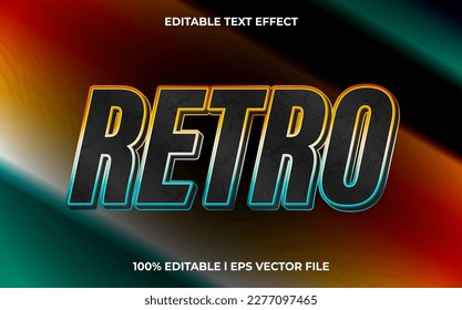 Retro 3d text effect and editable text, template 3d style use for game tittle