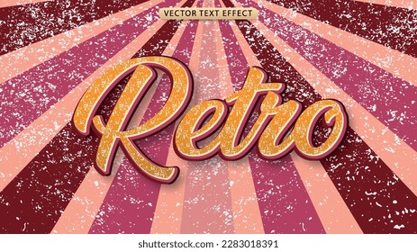 retro 3d text effect with vintage style