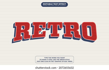 Retro 3D Text Style Effect with Editable Text