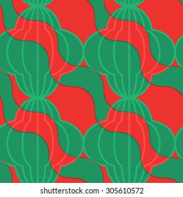 Retro 3D tomato diagonal wavy striped bulbs.Abstract layered pattern. Bright colored background with realistic shadow and thee dimensional effect.