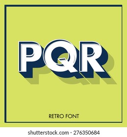 retro 3d typeface/typography p,q,r