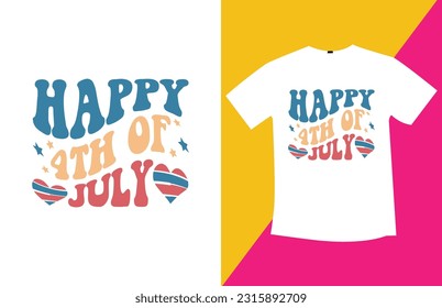Retro 4th July T-shirt Design

