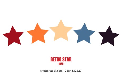Retro 5 star icon. Customer feedback concept. Vector 5 token points stars rating review. Quality shape design. Vector five stars.