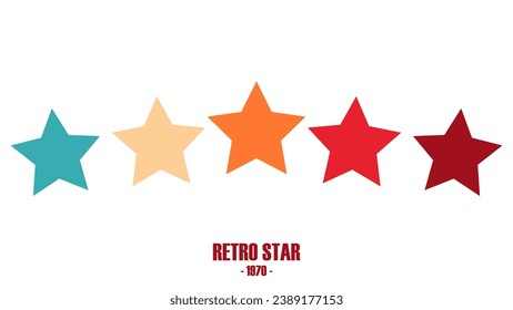 Icono retro 5 estrellas. Concepto de comentarios de clientes. Revisión de la clasificación de estrellas de puntos del vector 5. Diseño de formas de calidad. Vector cinco estrellas.