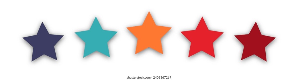 Retro 5 star icon. Customer feedback concept. Vector 5 token points stars rating review. Quality shape design. Vector five stars.