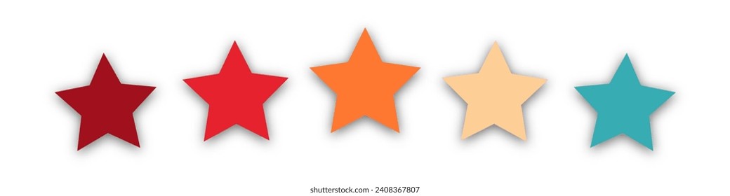 Icono retro 5 estrellas. Concepto de comentarios de clientes. Revisión de la clasificación de estrellas de puntos del vector 5. Diseño de formas de calidad. Vector cinco estrellas.
