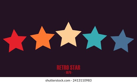 Retro 5 star icon. Customer feedback concept. Vector 5 token points stars rating review. Quality shape design. Vector five stars.