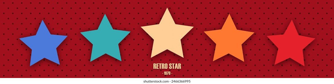 Icono de 5 estrellas. Concepto de Comentarios Cliente. Vector 5 puntos de token estrellas evaluación de la calificación. Diseño de forma de calidad. Vector cinco estrellas.