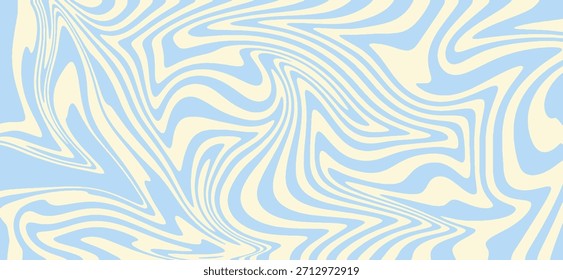 Fondo Horizontal Abstractas retro de los años 60 y 70 con coloridas ondas pastel, curvas de Antiguas groovy, líneas de flujo mínimo, telón de fondo psicodélico de moda para carteles, marca, embalaje, gráficos modernos