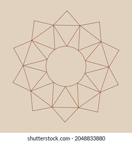 Retro 60s - 70s style with a rainbow hippie sun in a simple linear style. Naive boho style by hand, festival of colors and music, signs of peace and free love