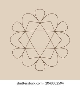 Retro 60s - 70s style with a rainbow hippie sun in a simple linear style. Naive boho style by hand, festival of colors and music, signs of peace and free love