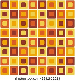 Retro 60s pattern round squares
