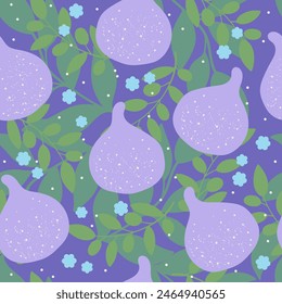 Retro 60's style figs repeating vector pattern