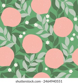 Retro 60's style peach seamless pattern