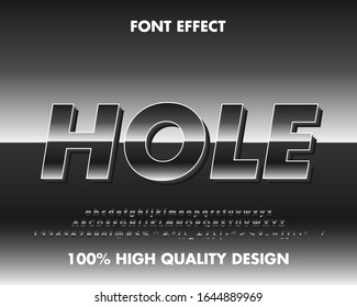 Retro 60s Text Effect Full Set Alphabet, Number and Symbol. Premium Vector