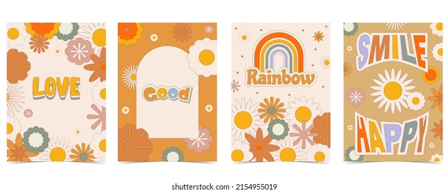 Retro 70s and 80s teenager background design in pop and groovy style
