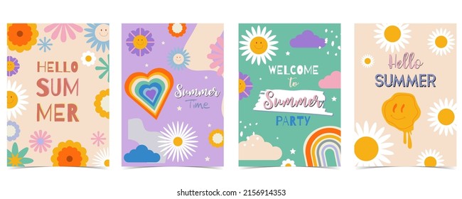 Retro 70s and 80s teenager background design in pop and groovy style